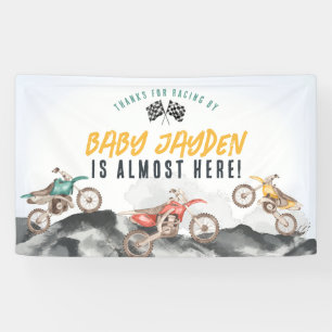 Banderoles Baby Shower Bienvenue Motocross Grande Taille