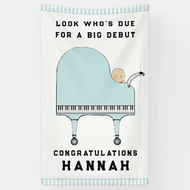 Banderoles Baby shower Boy Music Thème (Vertical)