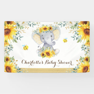 Banderoles Baby shower Chic Summer Sunflower Elephant & Bees