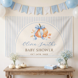 Banderoles Baby Shower Citrouille Bleue Bébé Automne