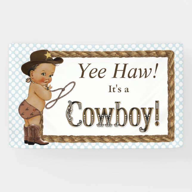 Banderoles Baby shower Cowboy (Horizontal)