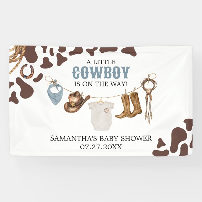 Banderoles Baby shower Cowboy (Horizontal)