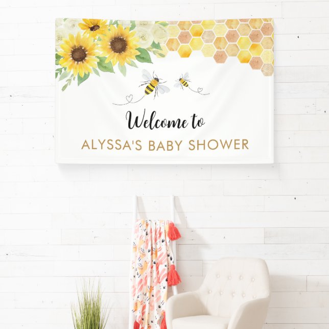 Banderoles Baby shower d'abeilles de tournesol (Insitu)