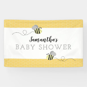 Banderoles Baby shower d'abeilles gris