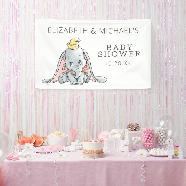 Banderoles Baby shower d'aquarelle Dumbo (Fête)