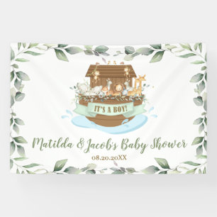Banderoles Baby shower d'Arche de Verdure Noah Accueil Contex