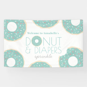 Banderoles Baby shower d'arrosage de la Donut verte et des pl