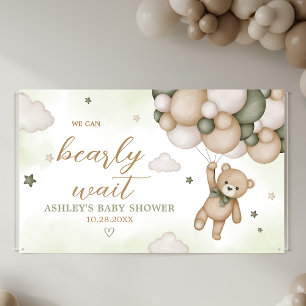 Banderoles Baby shower de ballon d'ours vert