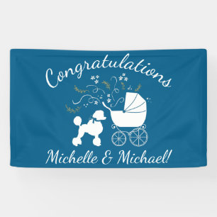 Banderoles Baby shower de caniche français Chien Chien Chien 