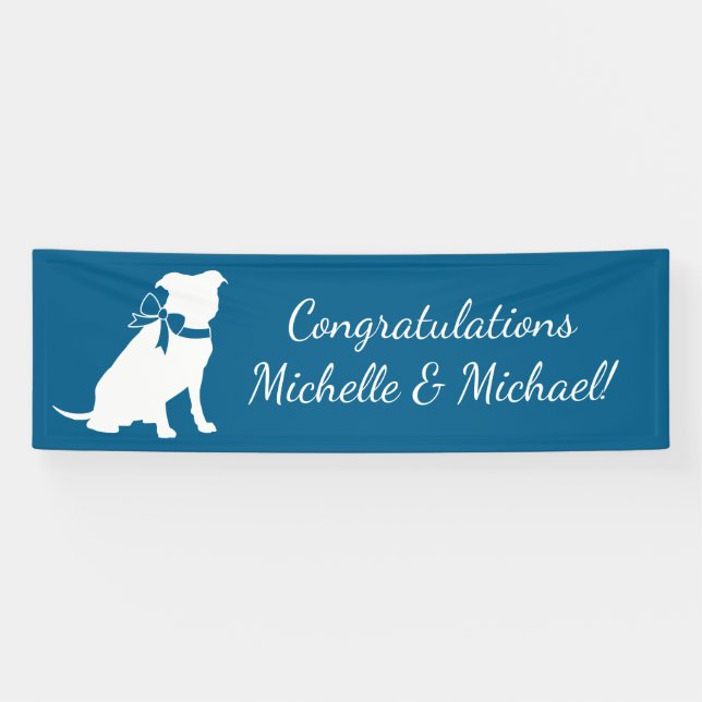 Banderoles Baby shower de chien taureau Pit (Horizontal)