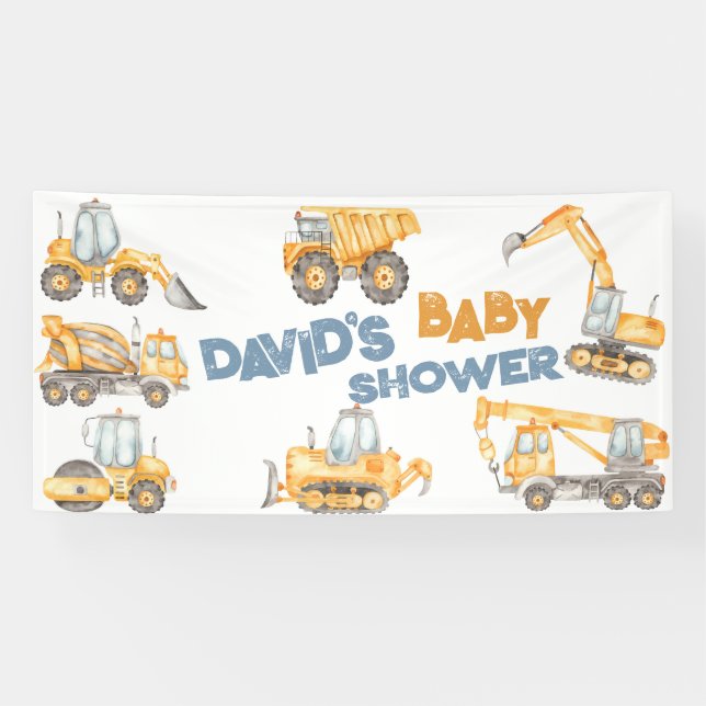 Banderoles Baby shower de construction Truck Party (Horizontal)
