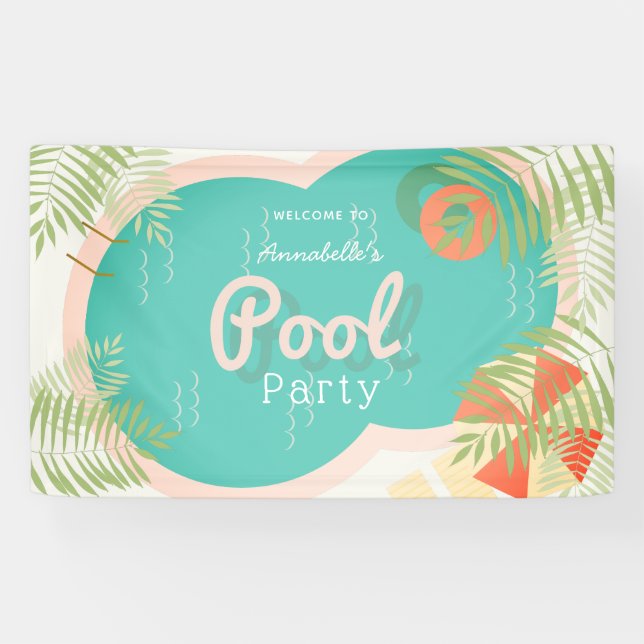 Banderoles Baby shower de fête ou anniversaire de la piscine  (Horizontal)
