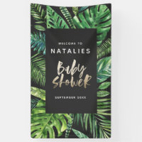 Baby shower de feuille de palme tropicale et de sc