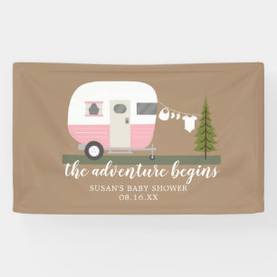 Banderoles Baby shower de filles du Camper Trailer Adventure