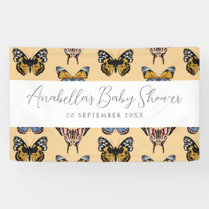 Banderoles Baby shower de filles papillon orange moderne