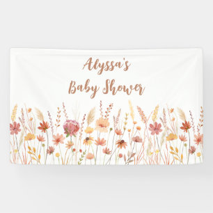 Banderoles Baby shower de Fleur sauvage Boho Terracotta
