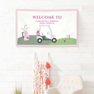 Banderoles Baby shower de golf moderne rose