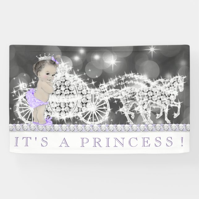Banderoles Baby-Shower de la Princesse Violette (Horizontal)