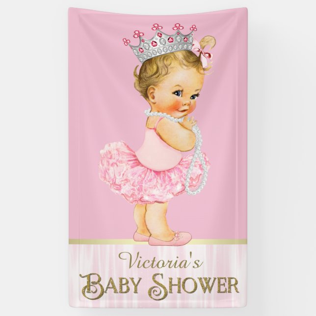 Banderoles Baby shower de perles Ballerina Tutu (Vertical)