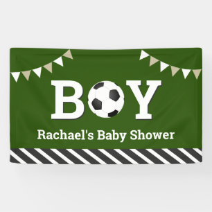 Banderoles Baby shower de soccer sportif personnalisé