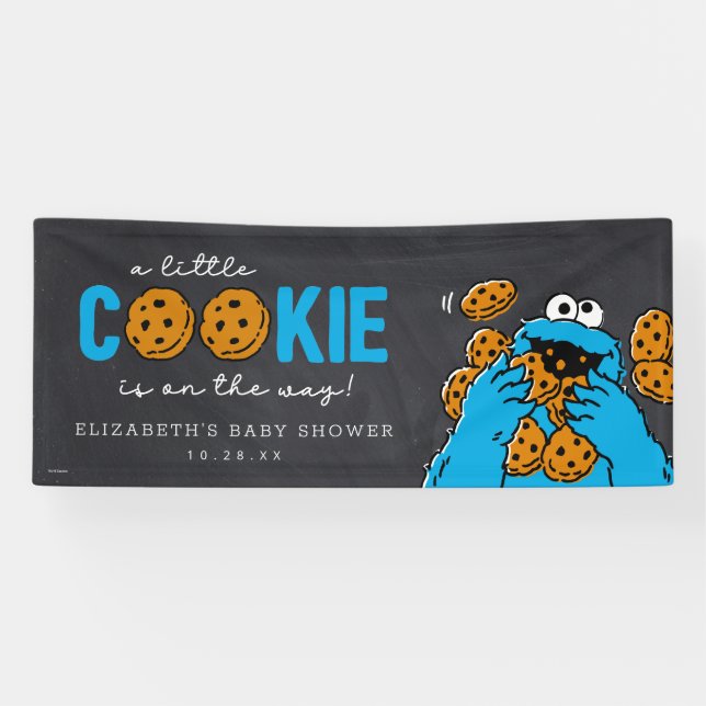 Banderoles Baby shower de tableau noir Monster Cookies (Horizontal)