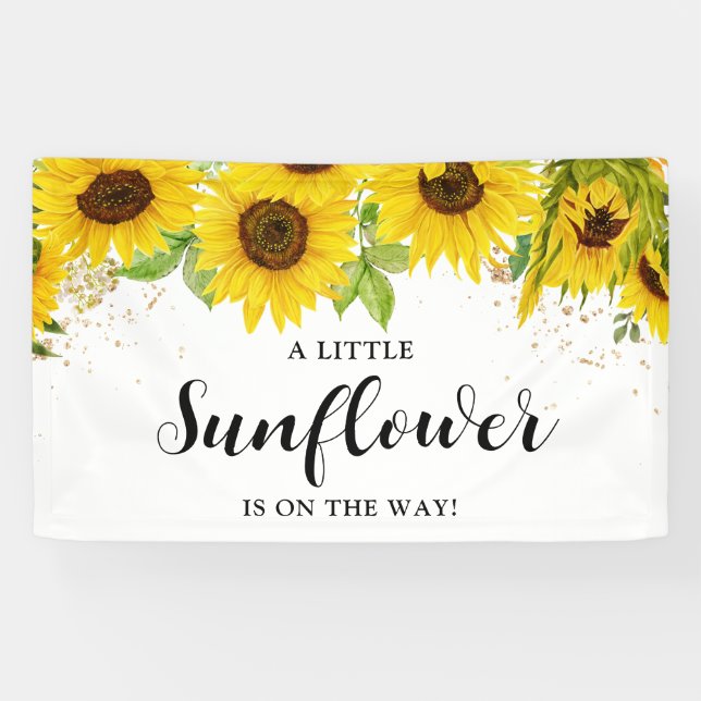 Banderoles Baby shower de tournesol Bienvenue (Horizontal)