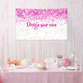 Banderoles Baby Shower Design Your Own Pink