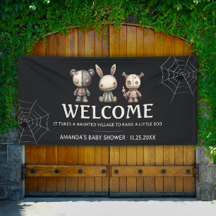 Banderoles Baby shower d'Halloween Black Cute Bienvenue Vinyl