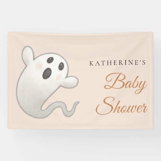 Banderoles Baby shower d'Halloween neutre entre les sexes pou (Horizontal)