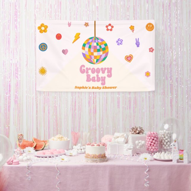 Banderoles Baby shower Disco Ball de Baby Retro 70 super (Fête)