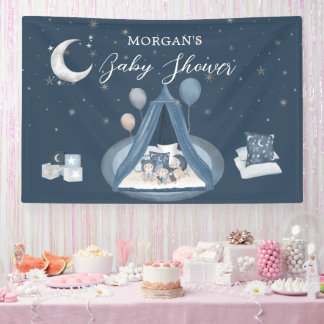 Banderoles Baby shower d'ours céleste