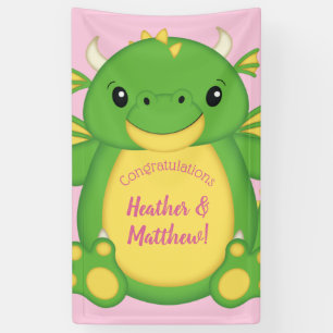 Banderoles Baby shower Dragon rose