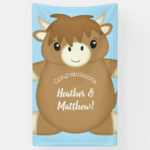Baby shower écossais de vache Highland Blue