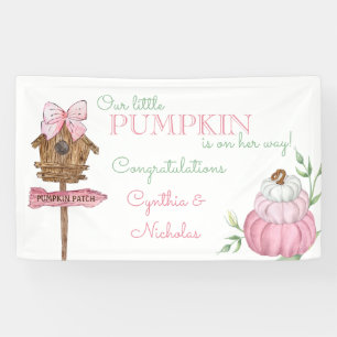 Banderoles Baby shower fille Citrouille Patchch Pink