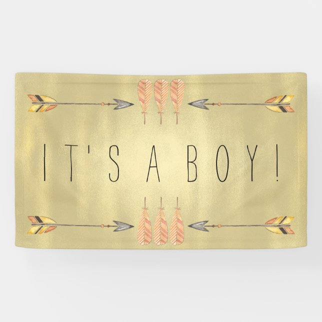 Banderoles Baby Shower Flèche Tribale (Horizontal)