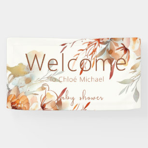 Banderoles Baby shower fleur sauvage Boho Watercolor