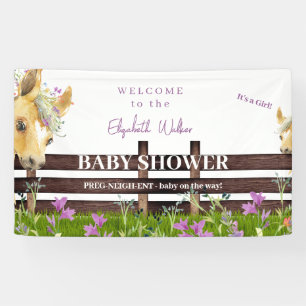 Banderoles Baby shower Fleur sauvage Pony Lavender