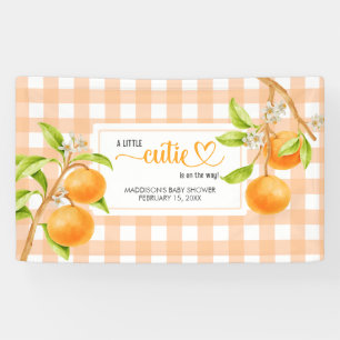 Banderoles Baby Shower Gingham Orange