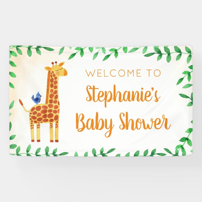 Banderoles Baby shower Giraffe Accueil (Horizontal)