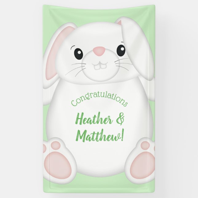 Banderoles Baby shower lapin lapin (Vertical)