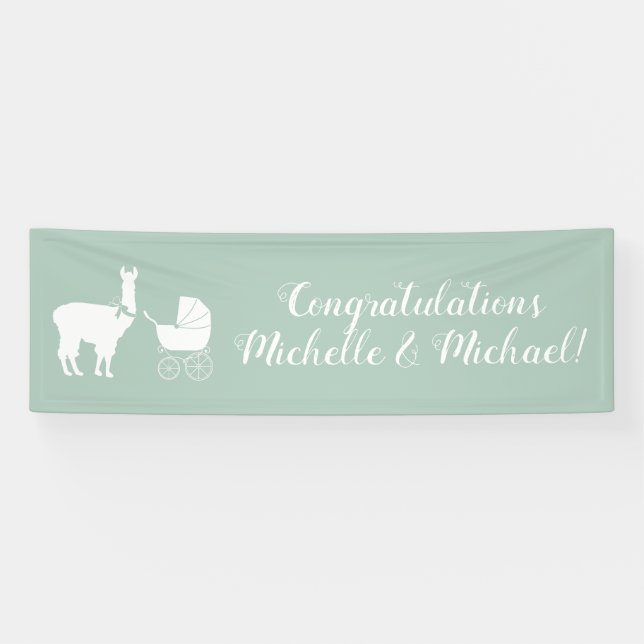 Banderoles Baby shower Llama (Horizontal)