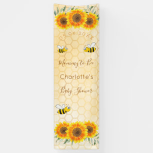 Banderoles Baby shower maman à être tournesol nid d'abeille