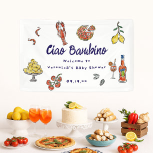 Banderoles Baby shower méditerranéen italien Ciao Bambino