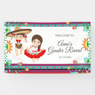 Banderoles Baby shower mexicain de révélations sur le genre