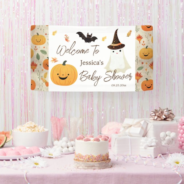 Banderoles Baby shower Motif de Little Boo Halloween (Fête)