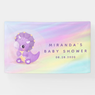 Banderoles Baby shower mou Dinosaur Pastel
