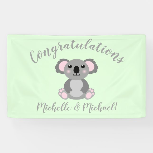 Banderoles Baby shower Ours de Koala (Horizontal)