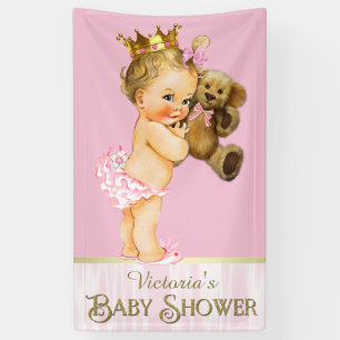Banderoles Baby Shower Ourson Princesse