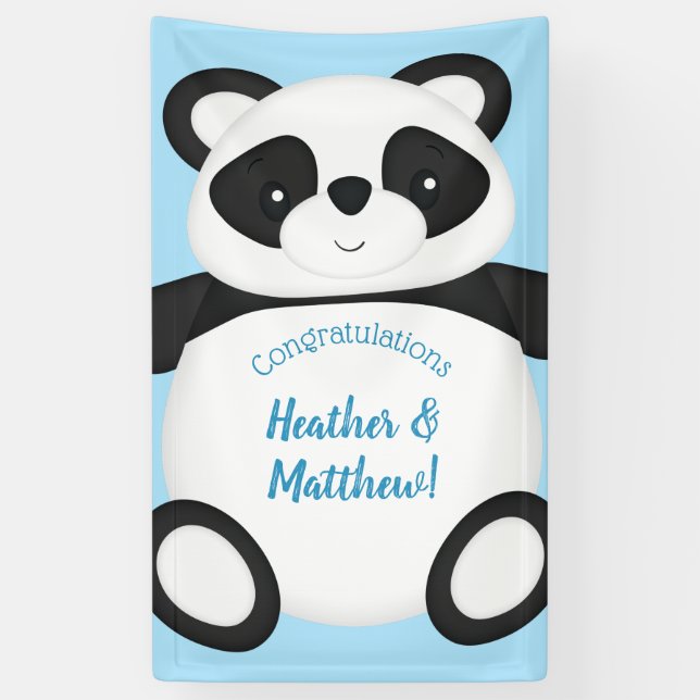 Banderoles Baby shower Panda Bear (Vertical)