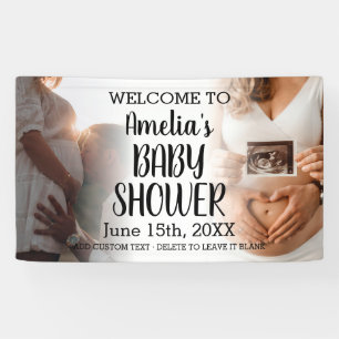 Banderoles Baby Shower Personnalisé 2 Photo de Bienvenue
